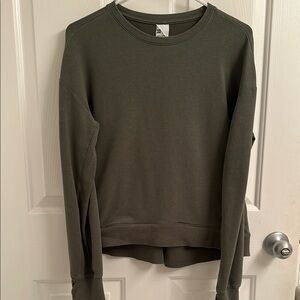 Women's Olive Green Crew Neck Sweatshirt